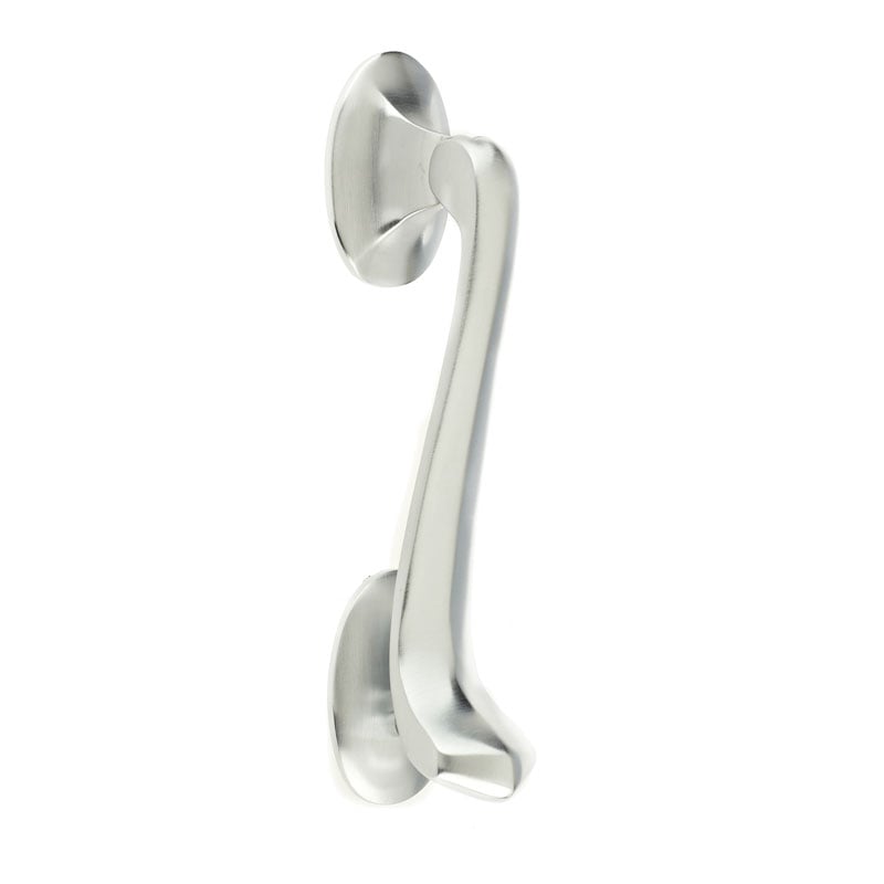 Mila Victorian Scroll Door Knocker In Brushed Steel.