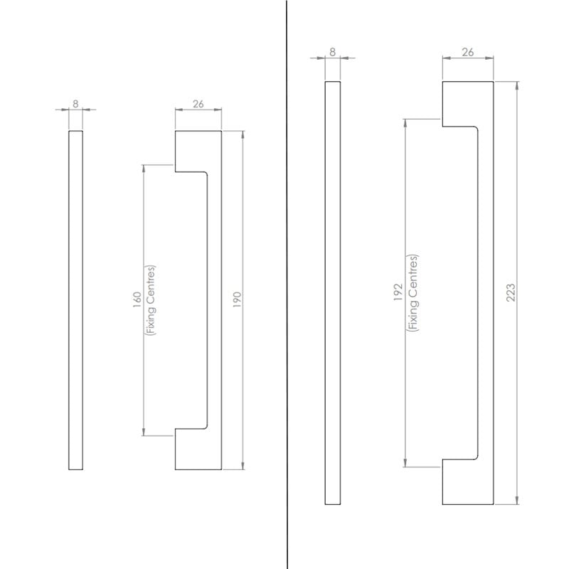 Diagram Image for CH08 Slim Pull Handle