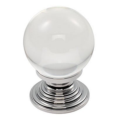 Frelan Ch143 Glass Cabinet Knob, Clear Ball, Chrome, 25Mm