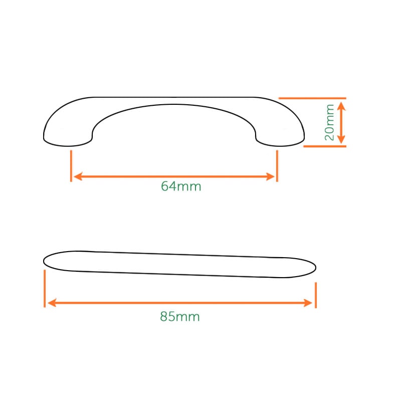 Diagram Image for CH408 Liscio Pull Handle