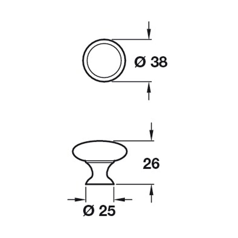 Diagram Image for CH418 Stepped Cupboard Knob
