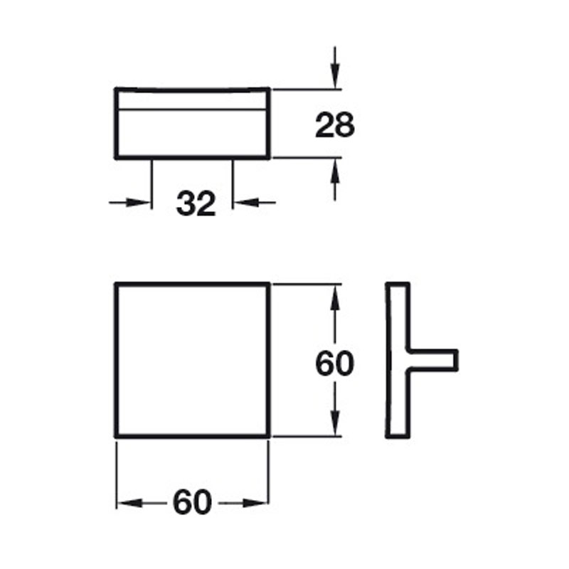Diagram Image for CH420 Tee Cupboard Knob