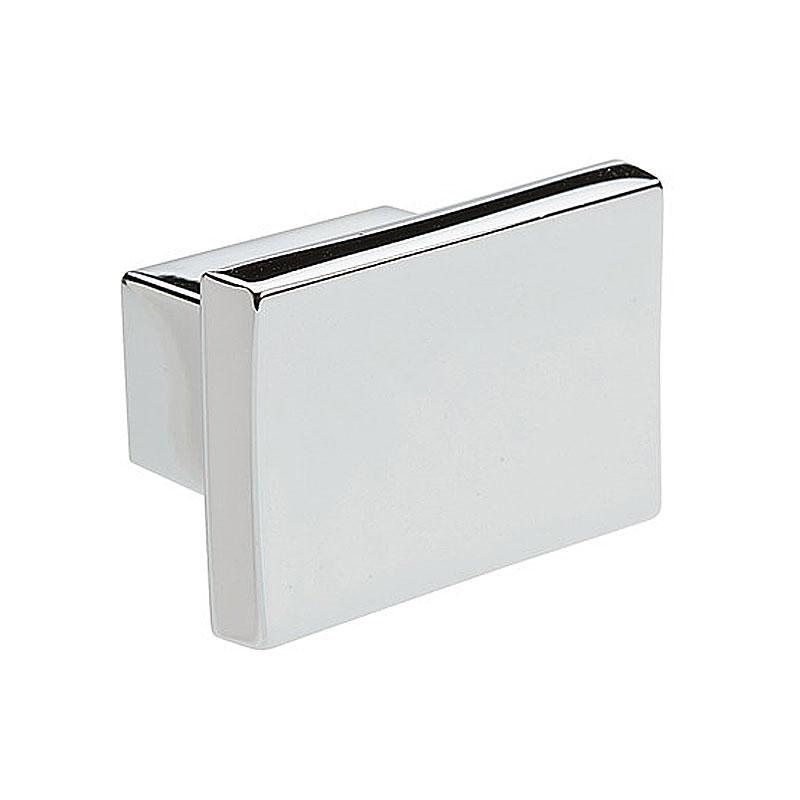 CH421 Modern Rectangular Cupboard Knob, Polished Chrome, 25x37mm