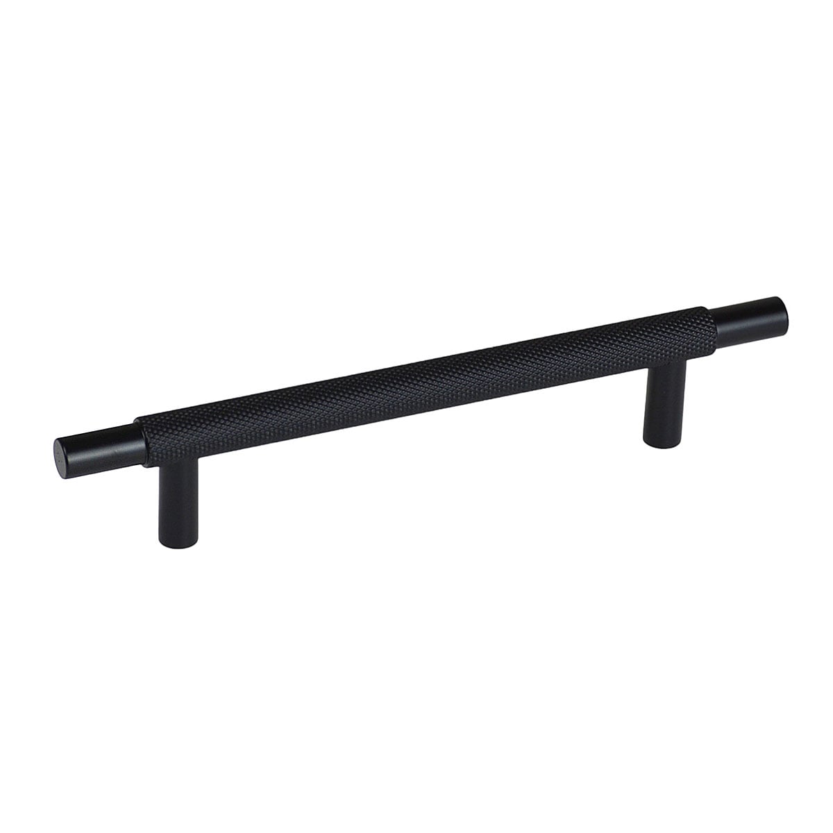 Handlestore Black Ch445 Knurled T Bar Pull Handle, Matt Kitchen Handles, 128Mm