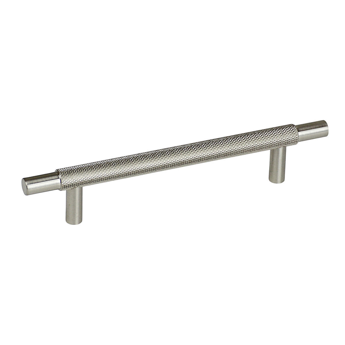 Handlestore Ch445 Knurled T Bar Pull Handle, Satin Nickel Drawer Handles, 128Mm