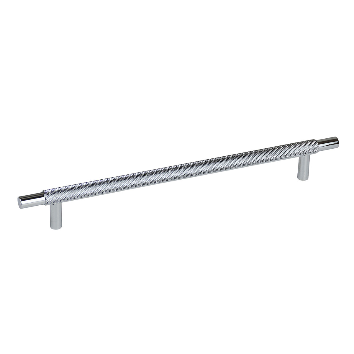 Handlestore Ch445 Knurled T Bar Pull Handle, Chrome Cabinet Bar Handles, 224Mm