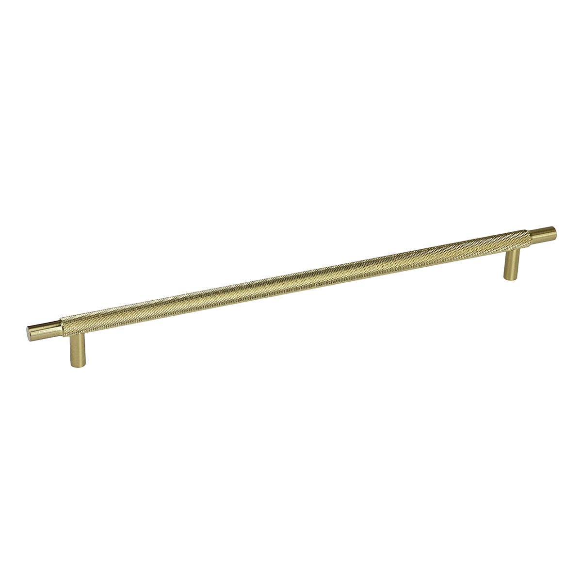 Handlestore Ch445 Knurled T Bar Pull Handle, Satin Brass Cupboard Handles, 306Mm