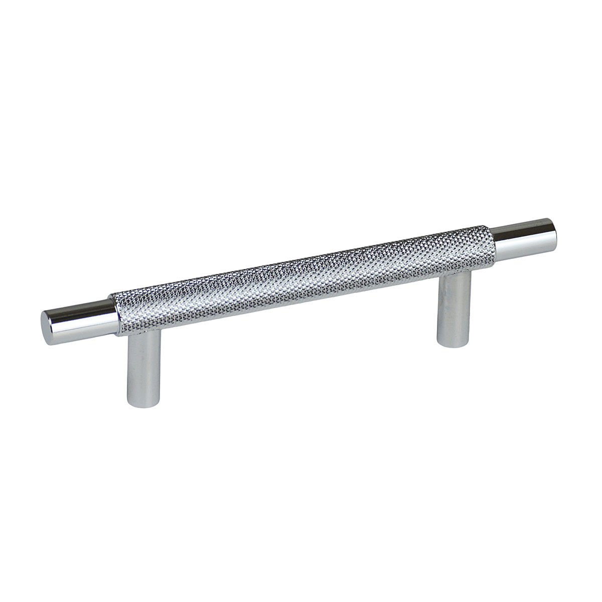 Handlestore Ch445 Knurled T Bar Pull Handle, Chrome Cabinet Bar Handles, 96Mm
