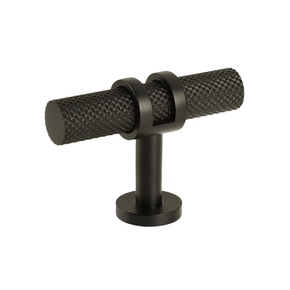 Handlestore Black Ch450 Knurled Collet T Bar Pull Handle, 60Mm Total Length, Matt