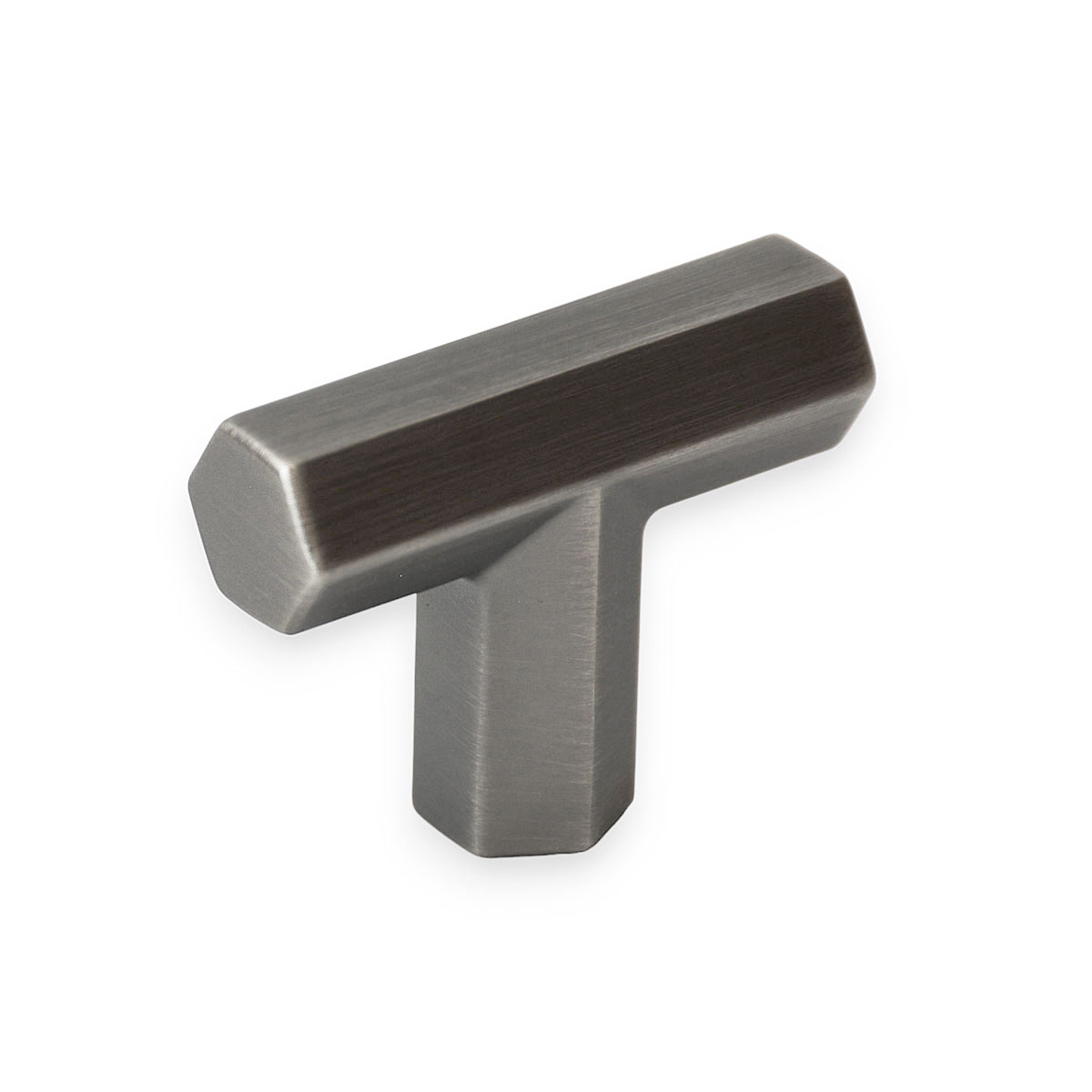 Handlestore Hexagon T-Bar Cupboard Knob, Solid Zinc Alloy, Gun Metal