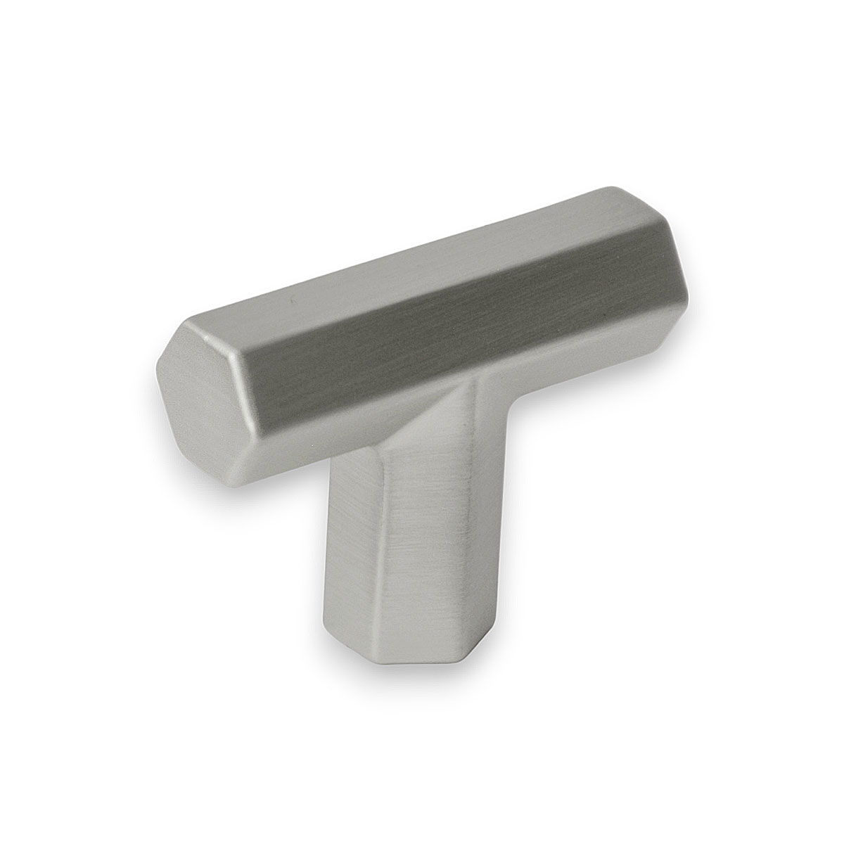 Handlestore Hexagon T-Bar Cupboard Knob, Solid Zinc Alloy, Satin Nickel
