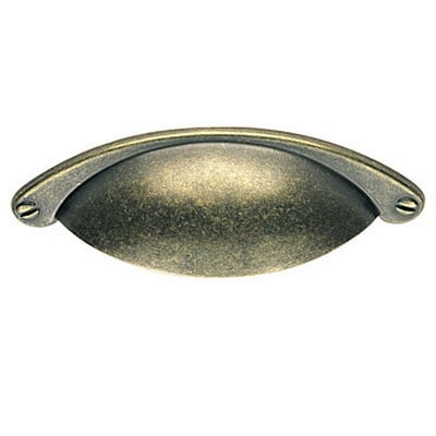 Carlisle Brass Ch59 Antique Brass Cup Handles For Kitchen Cupboards And Drawers - 64Mm