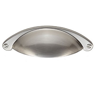 Carlisle Brass Ch59 Satin Nickel Cup Handles For Kitchen Cupboards And Drawers - 64Mm