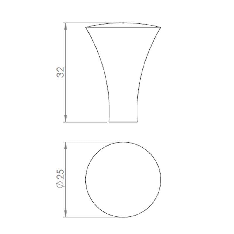 Diagram Image for CH65 Trumpet Cupboard Knob