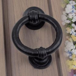 DK2 Black Antique Ring Door Knocker