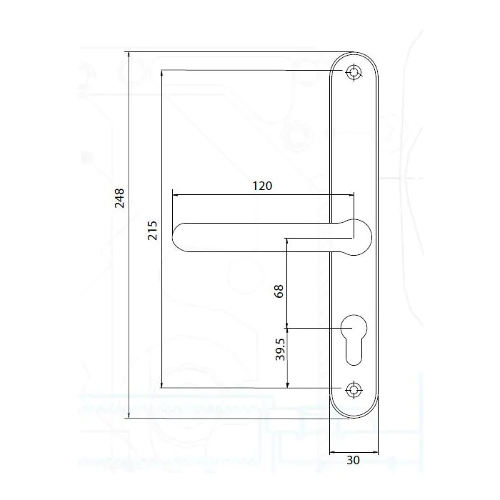 D83 Fullex Farnham 68PZ uPVC Door Handles | 215mm Centres