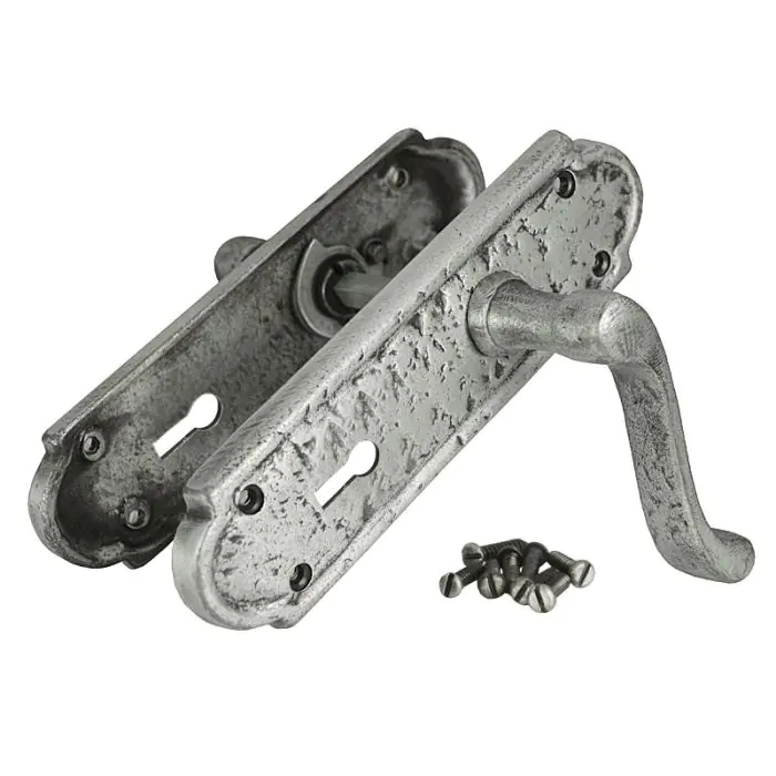 Z119 Turnberry Pewter Effect Lock Door Handle | HandleStore.com
