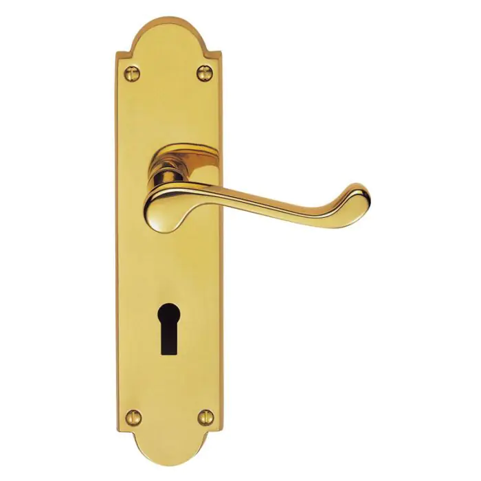 Z617 Victorian Lever Lock Solid Brass Door Handles | HandleStore.com