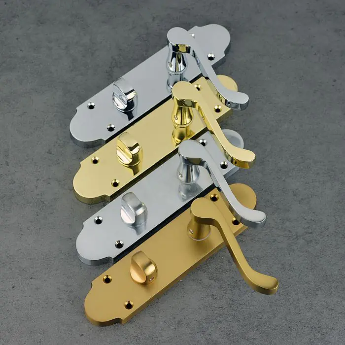 Z77 Shaped Scroll Bathroom Door Handles | Privacy Door Handles