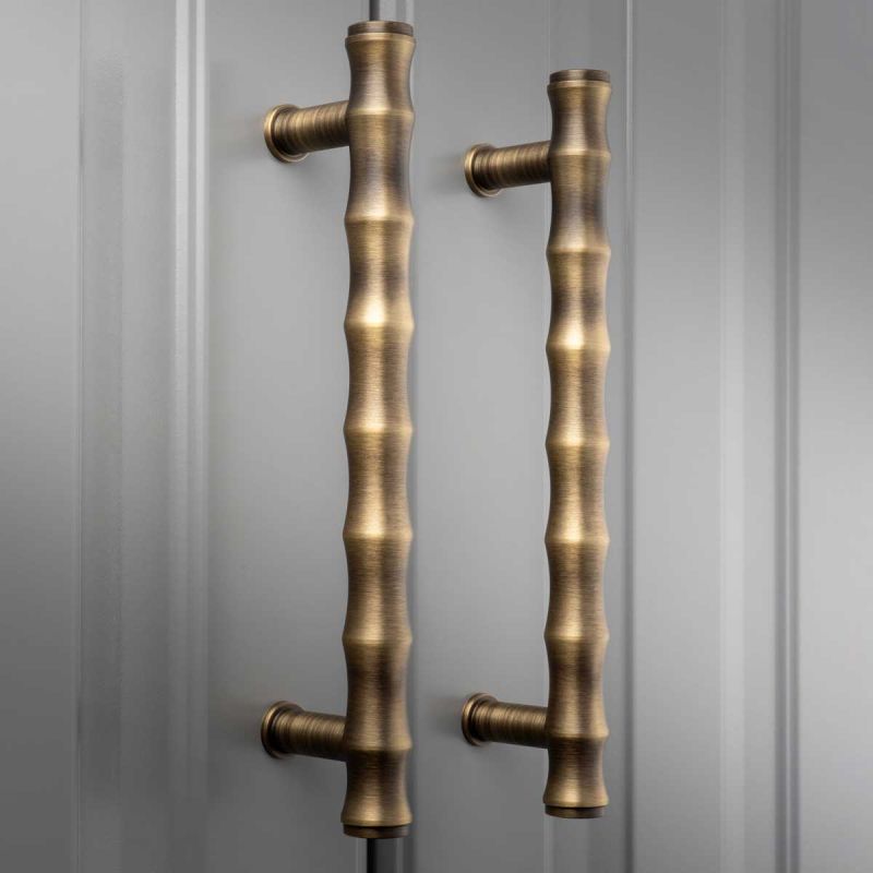 Solid Brass Bamboo Cupboard Pull Handle | HandleStore
