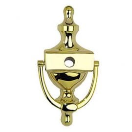 6" PVD brass victorian urn UPVC spy door knocker, 35-60mm.