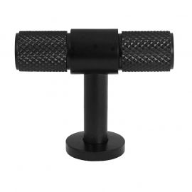 CH447 Knurled T Bar Pull Handle in Black