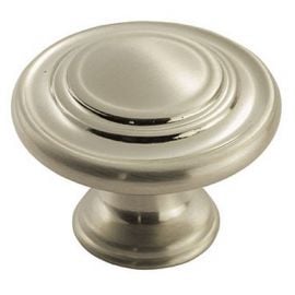 Traditional cupboard knob in satin nickel