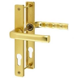 Ferco gold upvc door handles - 70PZ, 180mm centres.