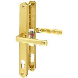 London gold upvc door handles - 92PZ, 240mm centres