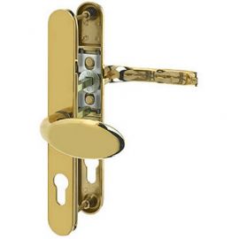 Prolinea polished gold upvc door handles - 92PZ, 62PZ, 211mm centres.