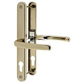 Fullex brass polished pvc door handles - 68PZ, 215mm centres