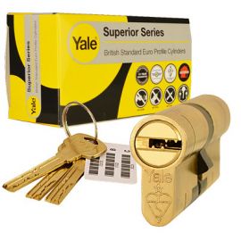 40/45 Yale Superior Series Euro Cylinder - Brass.