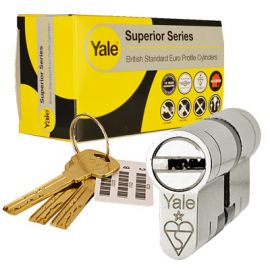 30/40 Yale Superior Series Euro Cylinder - Chrome.