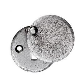 Period pewter escutcheon with keyhole cover