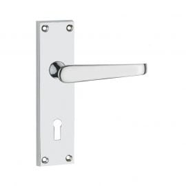 Z01 Victorian Straight Lever Lock Door Handle, Chrome
