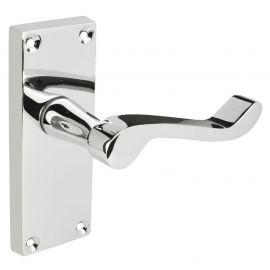 Z06 Victorian Scroll Lever Latch Door Handle Set, Chrome Polished