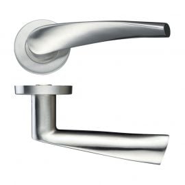 Z305 Curved Lever Rose Stainless Steel Door Handle