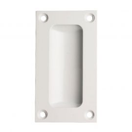 Z500 75mm Rectangular Flush Sliding Door Handles White
