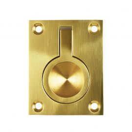 Z505 38mm Flush Ring Pull Door Handles Polished Brass