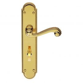 Z606 Georgian Bathroom Solid Brass Door Handle PB