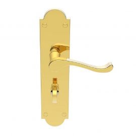 Z618 Victorian Solid Brass Bathroom Door Handles Polished Brass