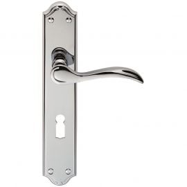 Z620 Madrid Lever Lock Solid Brass Door Handles Polished Chrome