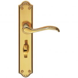 Z621 Madrid Solid Brass Bathroom Door Handles Polished Brass