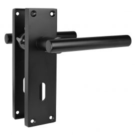 Z741 T-Bar Lever Backplate Lock Door Handle, Matt Black