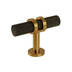 CH450 Knurled Collet T Bar Pull Handle Black and Brass