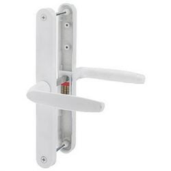 D72 Upvc Door Lever Handle With Snib White Semi Gloss 68mm 107mm 215mm