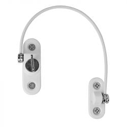 R15 Key Locking Cable Window Restrictor, White
