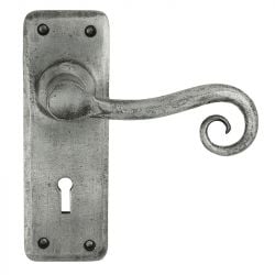 Z128 Lock Pewter Door Handle