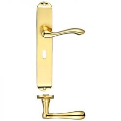 Z623 Arundel Lever Lock Solid Brass Door Handle Polished Brass