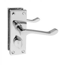 Z206 Victorian Scroll Privacy Door Handle in Polished Chrome
